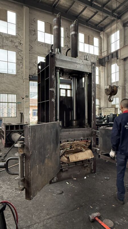 Heavy-Duty Hydraulic Vertical Waste Cardboard Baler For Plastic And Recycling Materials